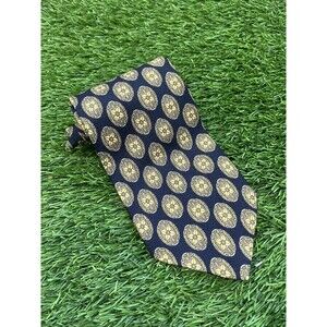 VALENTINO CRAVATTE Men’s Vintage Italian Designer Blue Geometric 100% Silk Tie